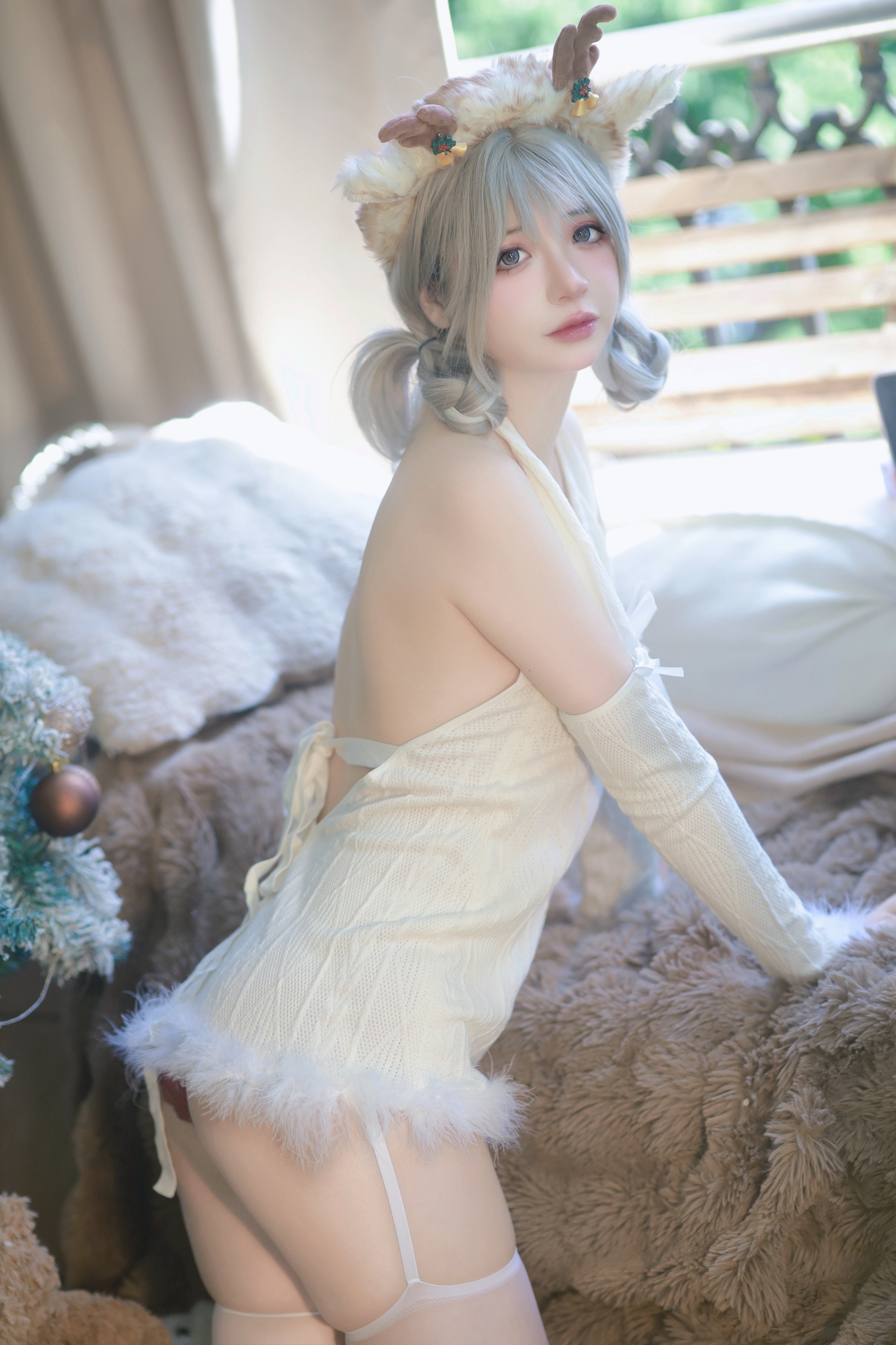 疯猫ss – NO.175 圣诞特典白色毛衣[98P1V]-XikXak